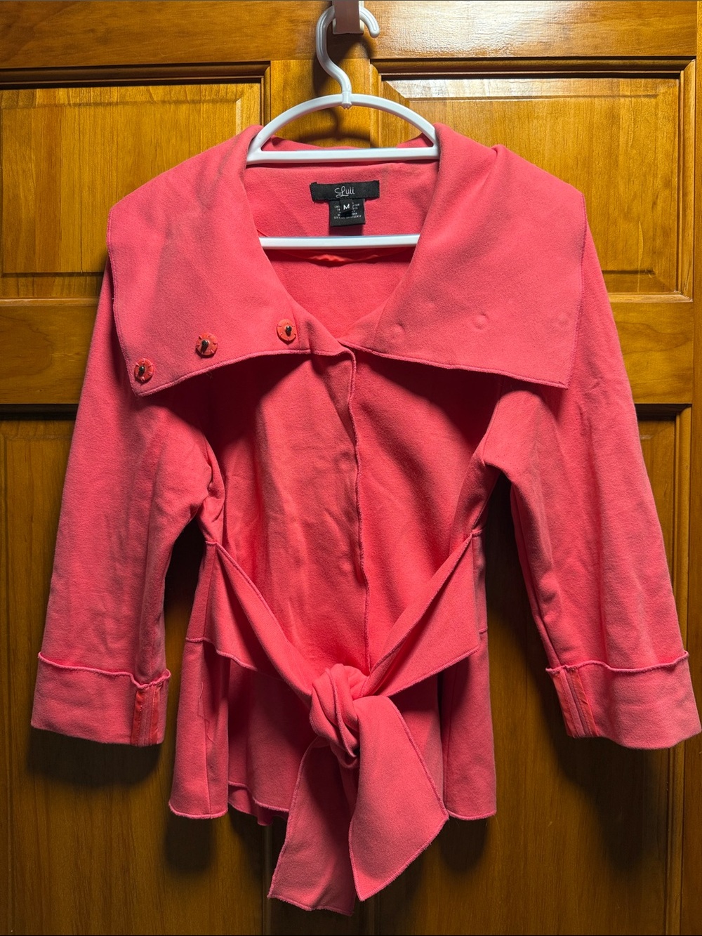 Luii Coral Pink Tie-Front Blazer